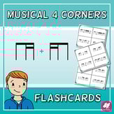 Flashcards with 4 Corners/Section - Stick Notation Reproducible PDF